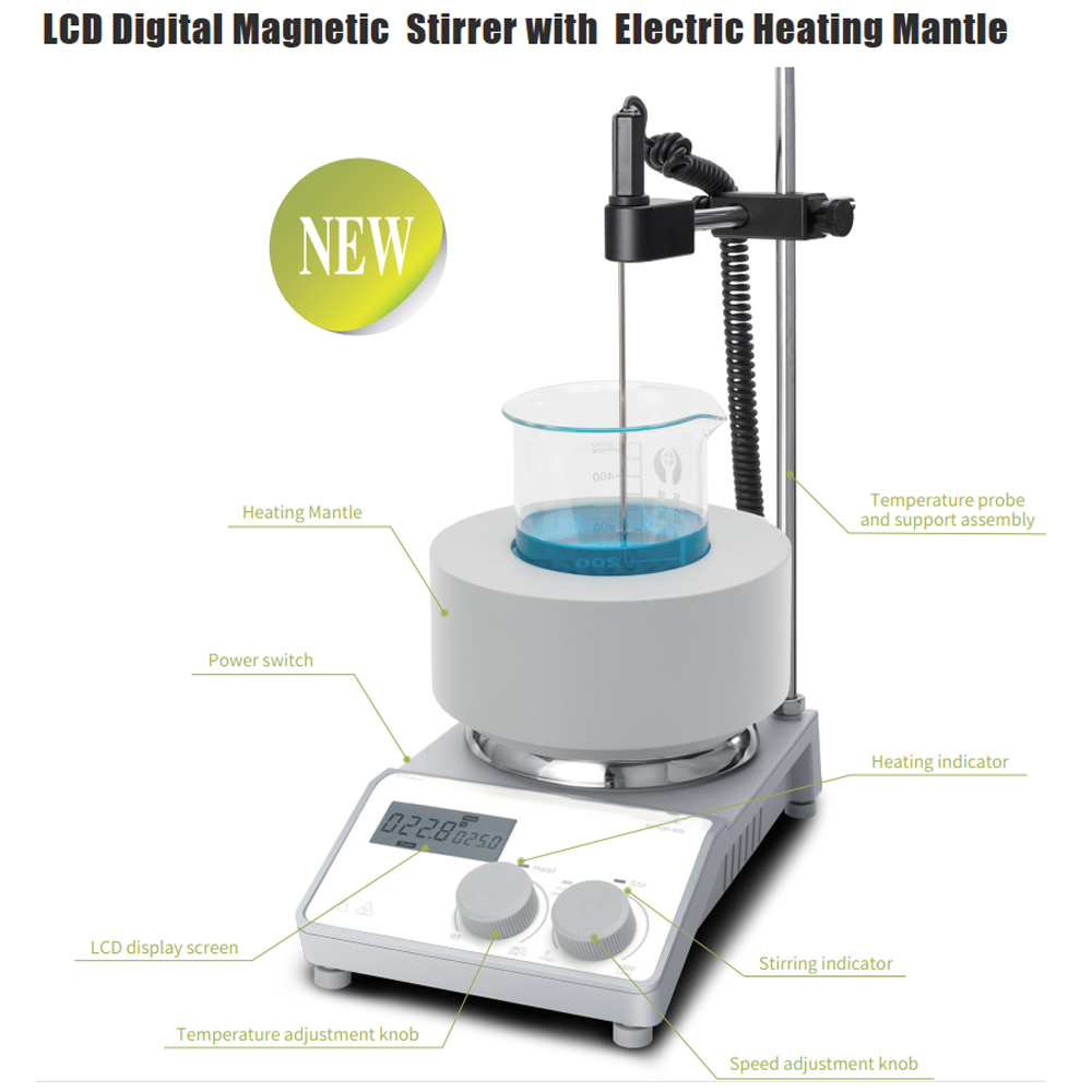 Lab Magnetic Stirrer Hot Plate - เครื่องกวนสารแบบแม่เหล็กพร้อมแผ่นทำความร้อนไฟฟ้า MS-H280-F100 สำหรับห้องปฏิบัติการ จอ LCD ดิจิตอล