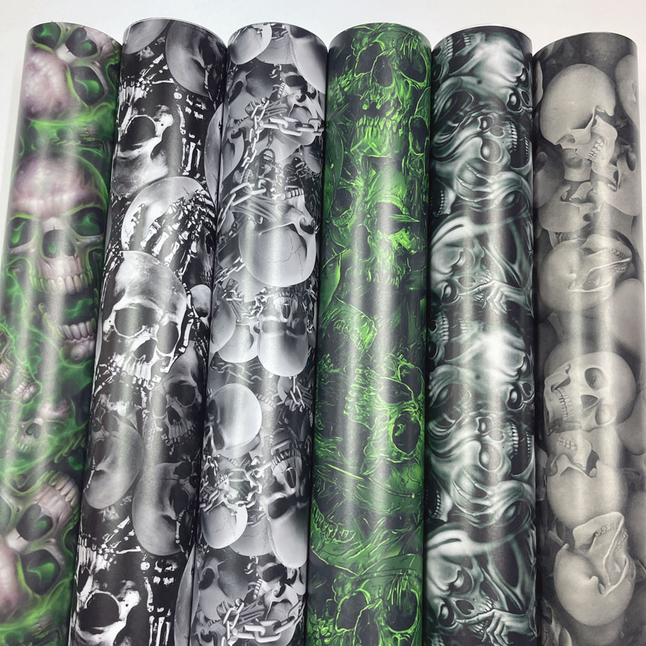 Air Bubble Wrap Roll Packaging - สติกเกอร์ลายกราฟฟิตี้รูปหัวกะโหลกแบบใหม่ ฟิล์มไวนิลแบบม้วน ติดด้วยกาว พร้อมช่องระบายอากาศ