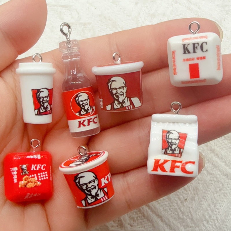 Packaging - พวงกุญแจถุงอาหารเรซิ่นลายการ์ตูน 10 ชิ้น เหมาะสำหรับตกแต่งกระเป๋า ตัวเลือกที่ดีที่สุดสำหรับของขวัญ