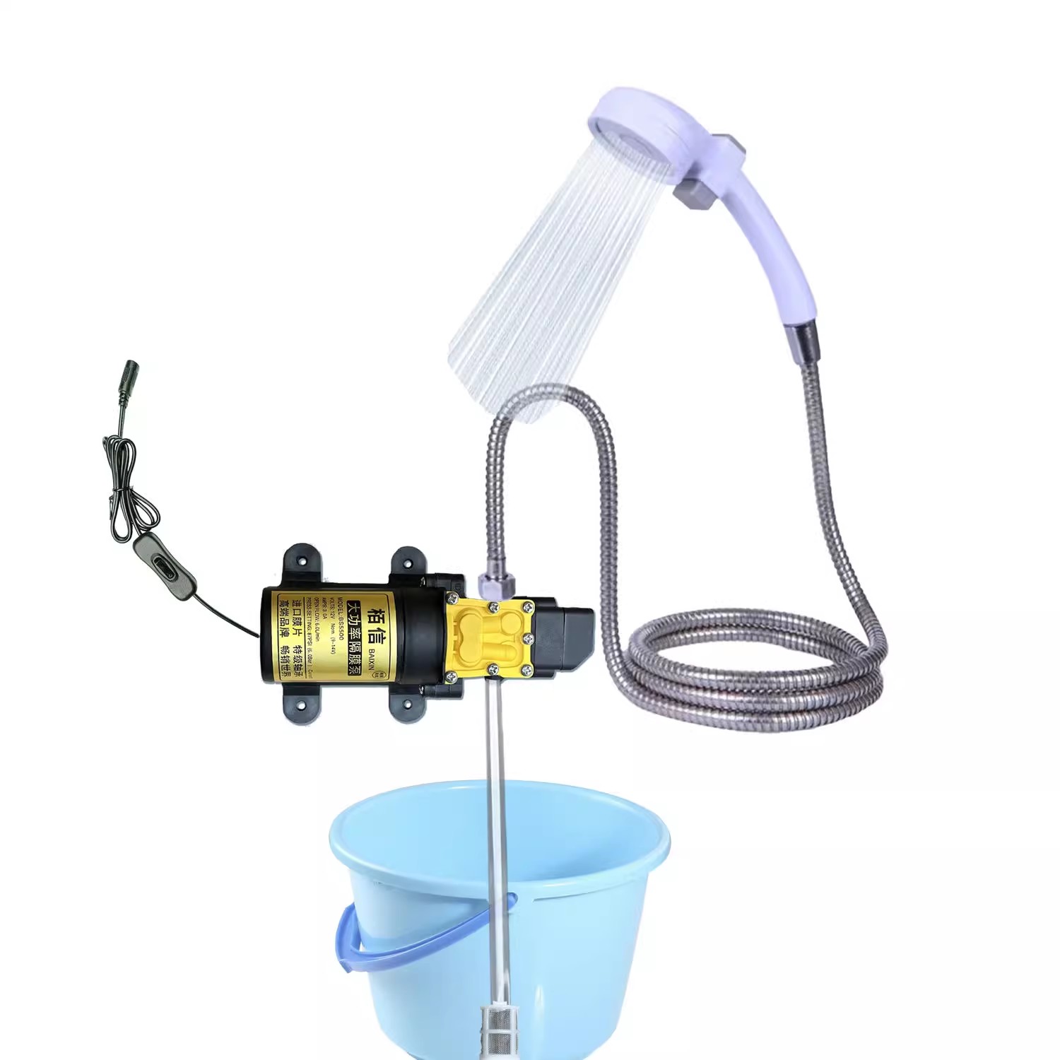 Mini Peristaltic Pump 12V - 12V ยานยนต์หรือบ้านปั๊มไดอะแฟรม self-priming เครื่องซักผ้ารถยนต์กลางแจ้งชุดฝักบัวอาบน้ําไฟฟ้า