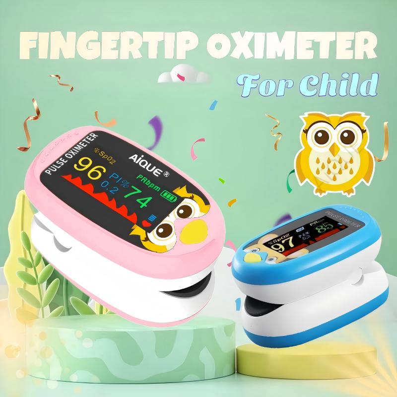 Pulse Oximeter Fingertip Rechargeable - เครื่องวัดออกซิเจนปลายนิ้วสำหรับเด็ก AiQUE แบบชาร์จได้ สำหรับวัดความอิ่มตัวของออกซิเจนในเลือด สำหรับเด็กเล็กและเด็กโต วัดค่า