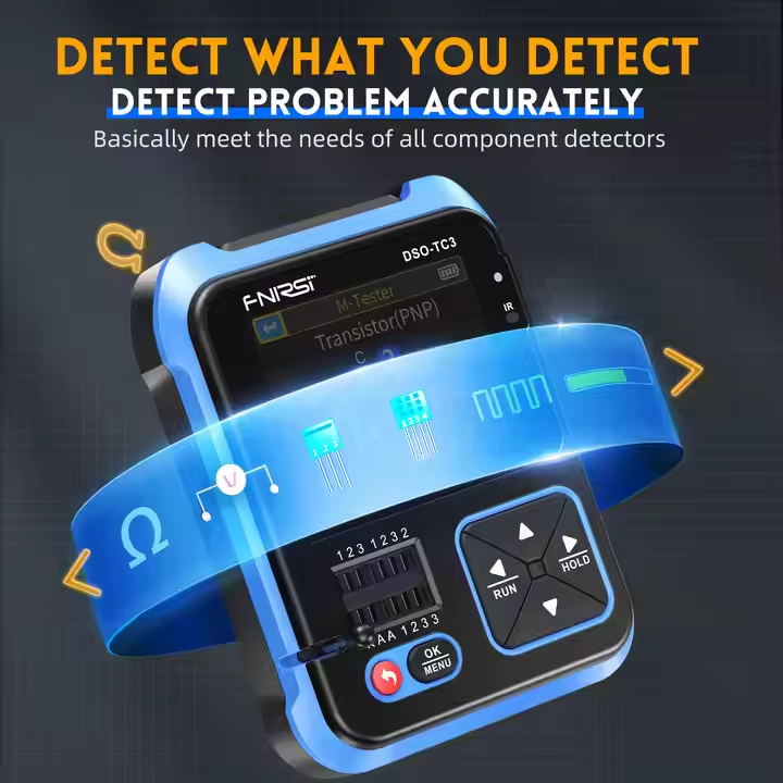 Fnirsi Digital Oscilloscope Handheld - FNIRSI DSO-TC3 มินิออสซิลโลสโคปดิจิตอลแบบพกพา เครื่องทดสอบทรานซิสเตอร์ แหล่งกำเนิดสัญญาณ 3in1