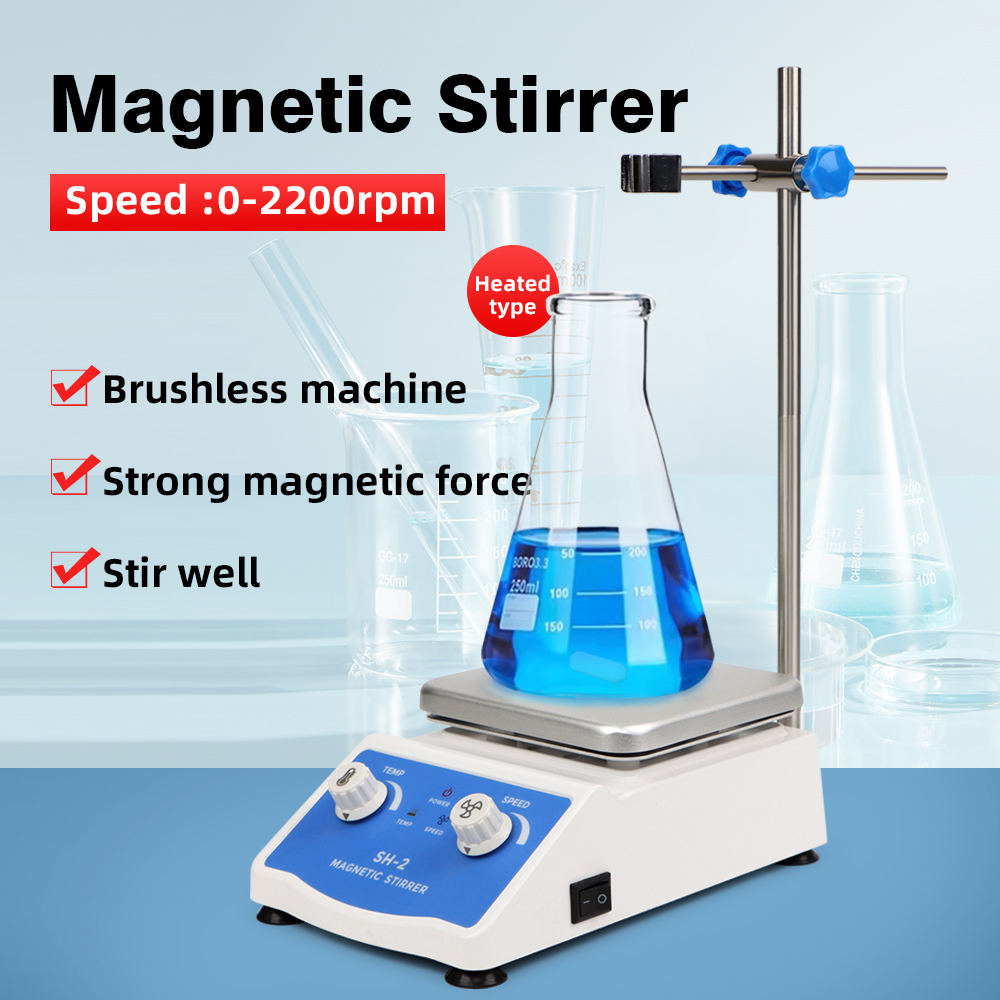 Lab Magnetic Stirrer Hot Plate - SH-2 เครื่องทําความร้อน Magnetic Stirrer 2000ml เครื่องผสมปรับห้องปฏิบัติการจานร้อน
