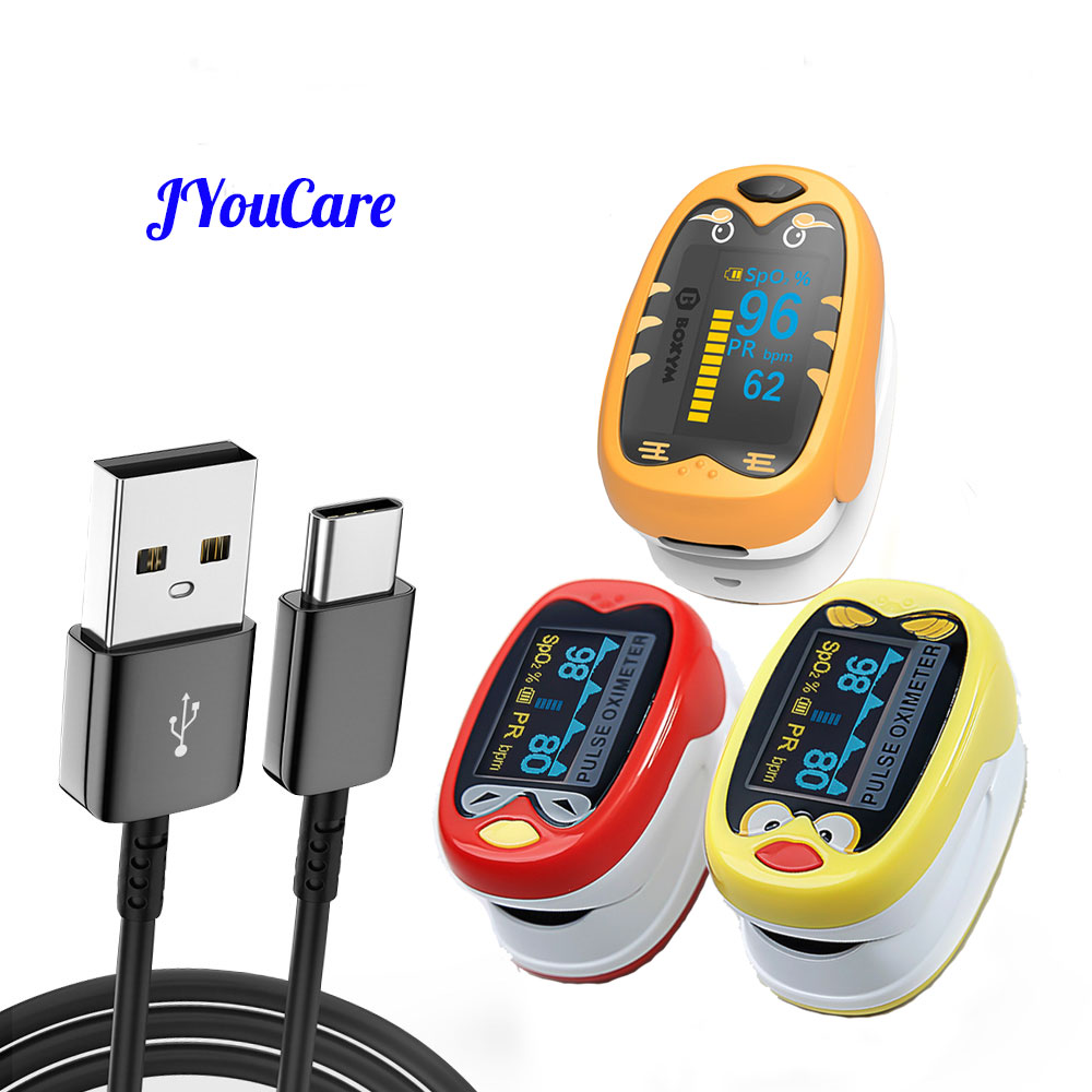 Pulse Oximeter Fingertip Rechargeable - เครื่องวัดออกซิเจนปลายนิ้วแบบชาร์จไฟได้ JYouCare สำหรับเด็ก พร้อมหน้าจอ OLED ได้รับการรับรองมาตรฐาน