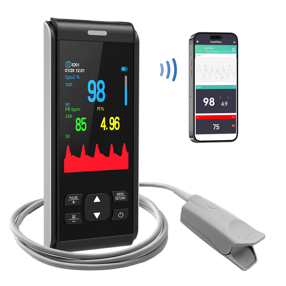 Pulse Oximeter Fingertip Rechargeable - HealthTree Handheld Pulse Oximeter สําหรับผู้ใหญ่ Pulse