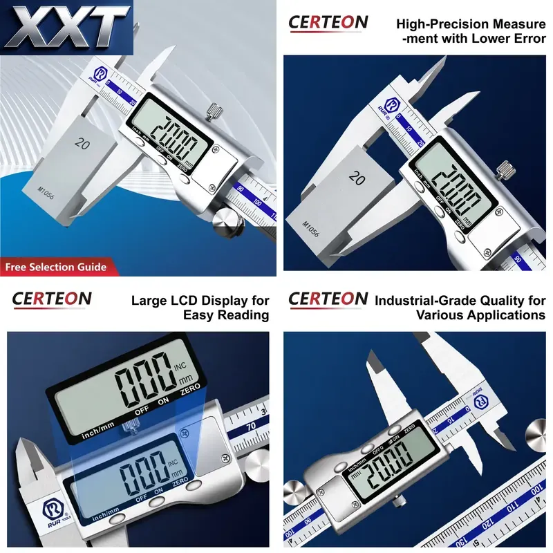 Digital Caliper 150Mm Stainless Steel - คาลิปเปอร์ดิจิตอลสแตนเลส XXT พร้อมหน้าจอ LCD เครื่องมือวัดความแม่นยำ 0-150