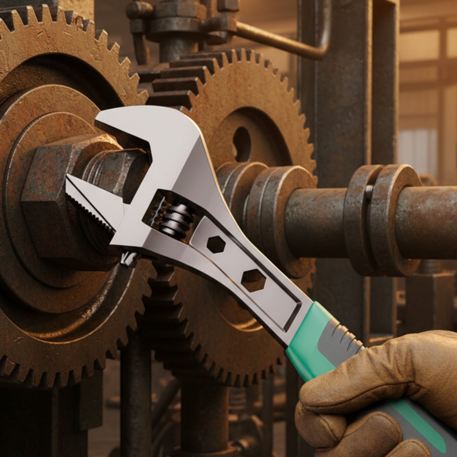 Industrial Tools - ประแจปรับขนาดได้แบบมีฟันเกรดอุตสาหกรรม ประแจปากปรับได้ เครื่องมือช่าง ความแข็งสูง ด้ามจับกันลื่น สำหรับงานประปา