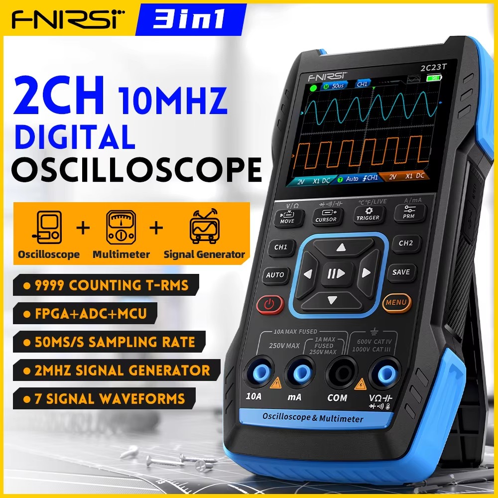 Fnirsi Digital Oscilloscope Handheld - FNIRSI 2C23T Handheld Digital Oscilloscope มัลติมิเตอร์