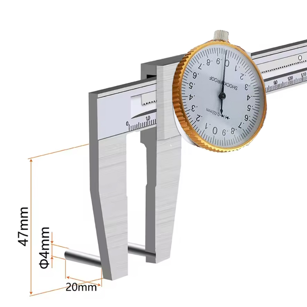 Digital Caliper 150Mm Stainless Steel - เครื่องมือวัดเส้นผ่านศูนย์กลางภายในแบบดิจิตอล ช่วงการวัด 0-150 มม. ความแม่นยำ 0.01