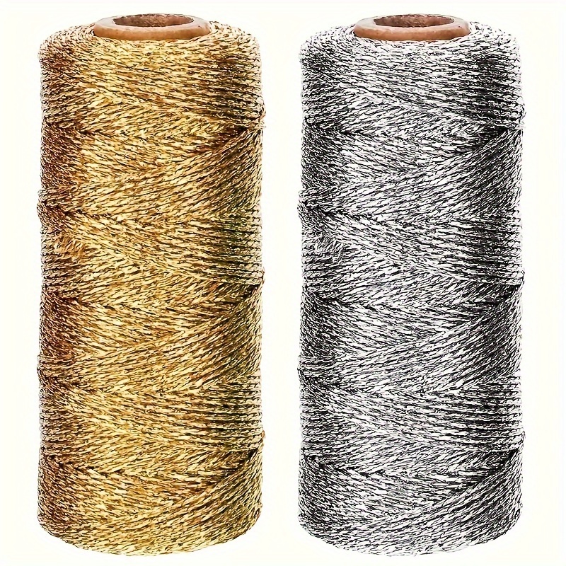 Packaging - เชือกถักมือสีทองและสีเงิน 109 หลา - เชือกตกแต่งคริสต์มาส DIY