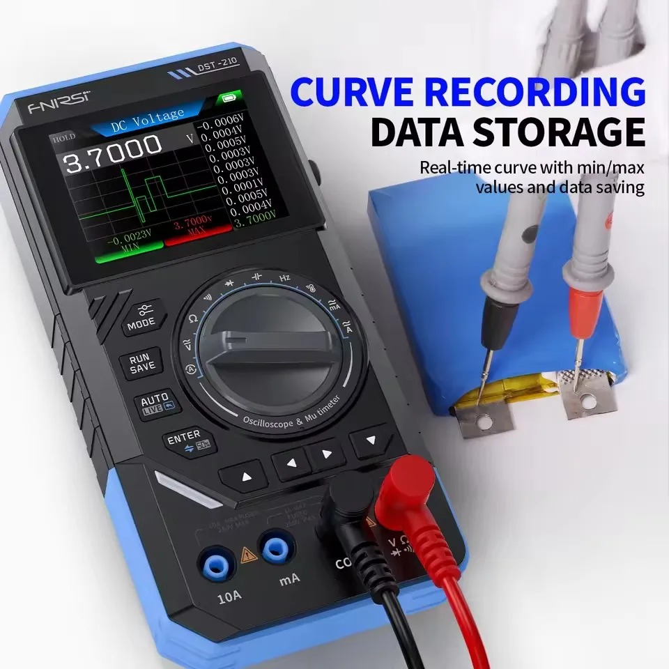 Fnirsi Digital Oscilloscope Handheld - มัลติมิเตอร์ดิจิตอล DST210 3-in-1 พร้อมออสซิลโลสโคป 10MHz เครื่องกำเนิดสัญญาณ