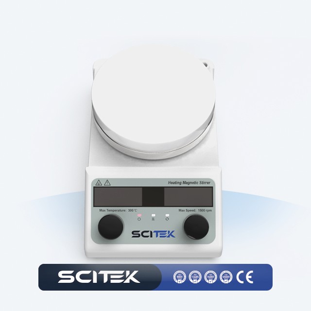 Lab Magnetic Stirrer Hot Plate - เครื่องกวนสารแบบแม่เหล็กพร้อมแผ่นทำงานขนาด 138x138 มม. จอแสดงผล LED มอเตอร์