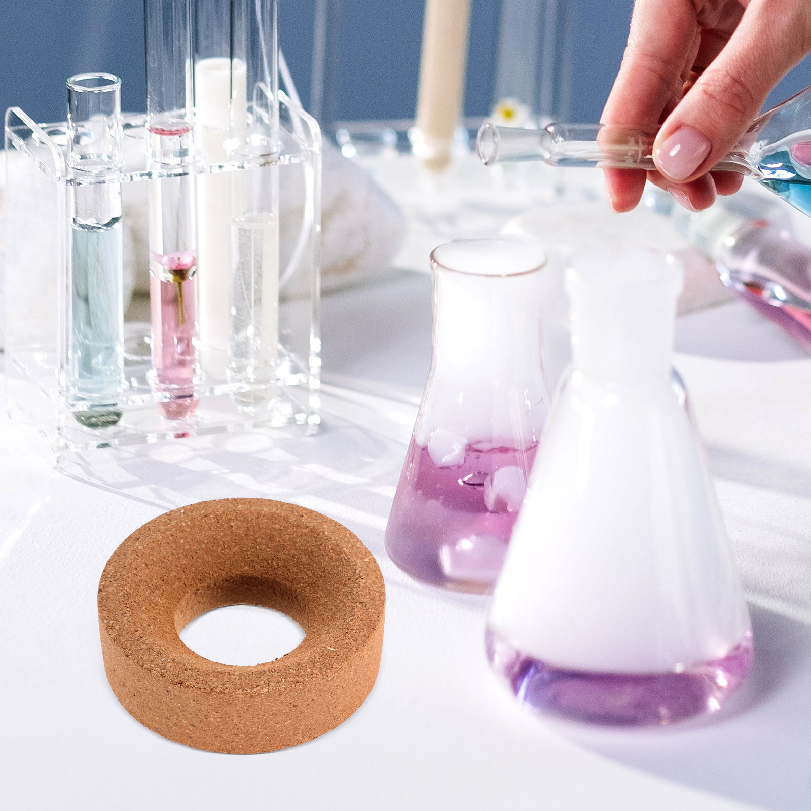 แท่นวางขวดแก้วคอร์กสำหรับขวดก้ - Lab Equipment บทวิจารณ์และราคา