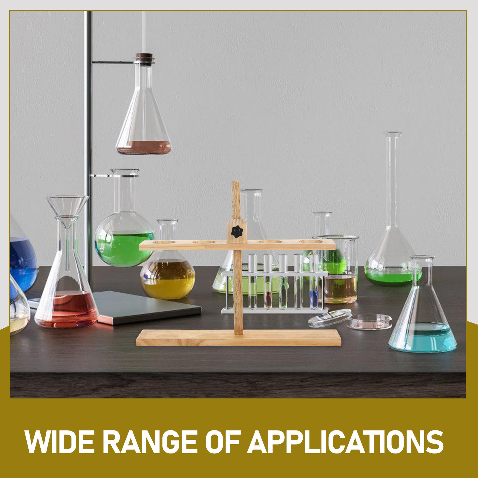 แท่นวางกรวยแยกสารทำจากไม้ ปรับ - Lab Equipment บทวิจารณ์และราคา