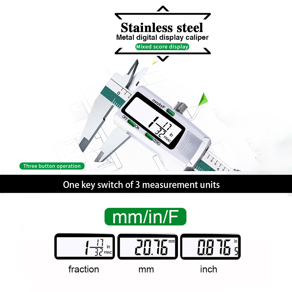 สแตนเลสสตีลความแม่นยําสูงอิเล็ - Digital Caliper 150Mm Stainless Steel บทวิจารณ์และราคา