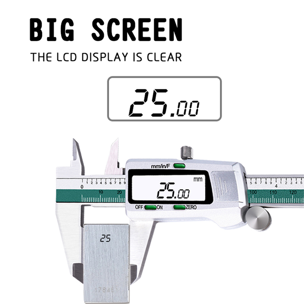 สแตนเลสสตีลความแม่นยําสูงอิเล็ - Digital Caliper 150Mm Stainless Steel บทวิจารณ์และราคา