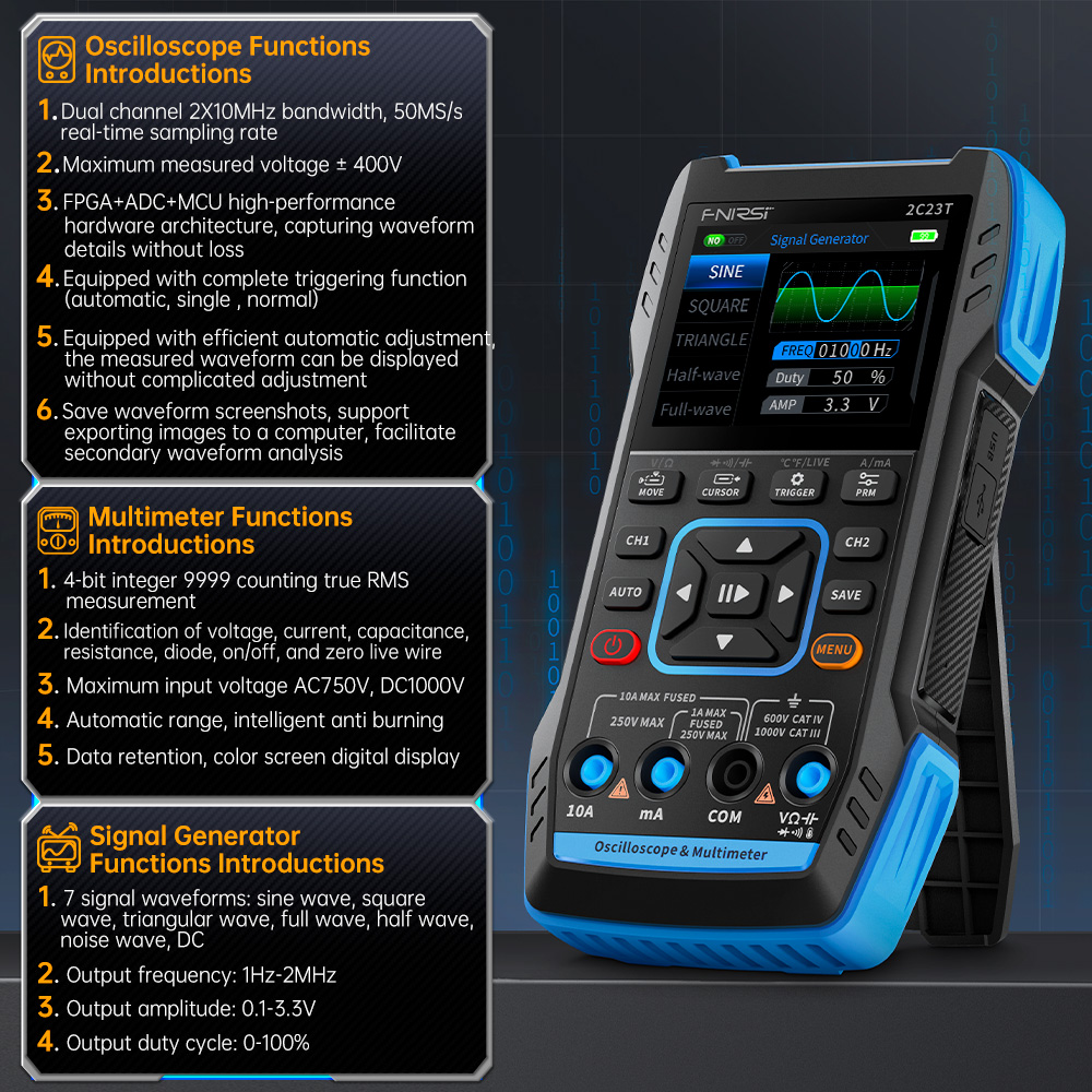 2C23T ออสซิลโลสโคปดิจิตอล 3-in - Fnirsi Digital Oscilloscope Handheld บทวิจารณ์และราคา