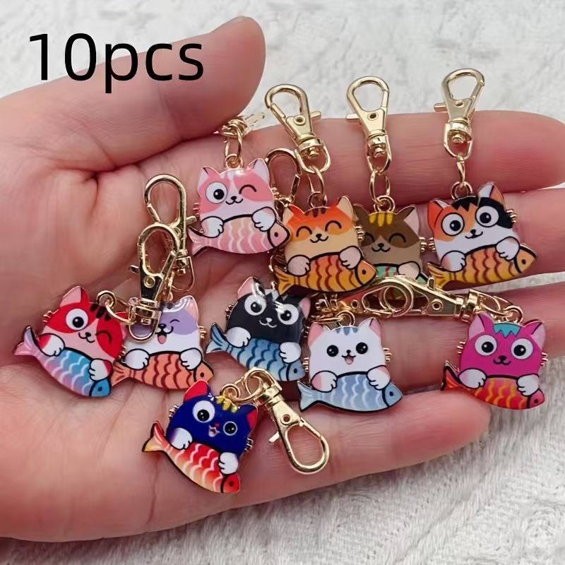 พวงกุญแจแมวลายพิมพ์โลหะผสม 10  - Packaging บทวิจารณ์และราคา