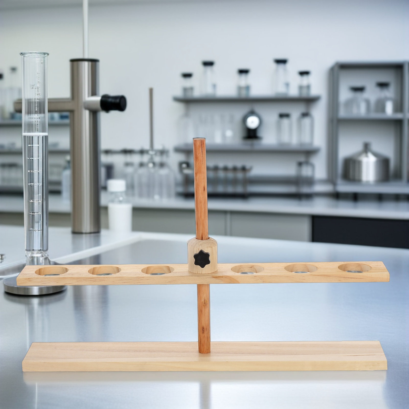 แท่นวางกรวยไม้ 6 ช่อง ปรับความ - Lab Equipment บทวิจารณ์และราคา